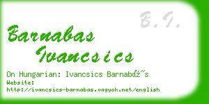 barnabas ivancsics business card